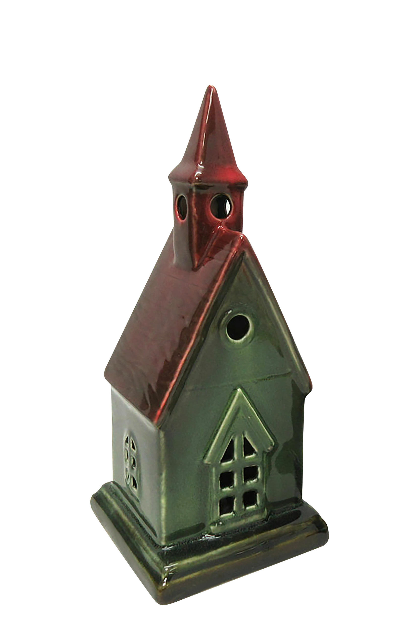 LATERNENHAUS Hytte Grün 10.5/10/23.5 cm Keramik - Grün, Keramik (10/23.5/10.5cm) - Mondex