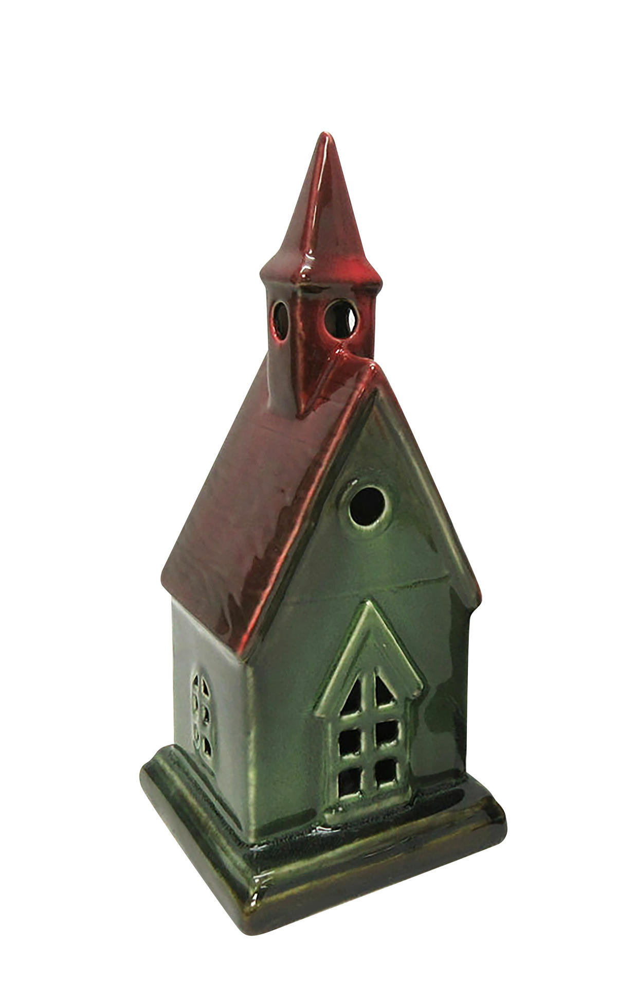 LATERNENHAUS Hytte Grün 10.5/10/23.5 cm Keramik - Grün, Keramik (10/23.5/10.5cm) - Mondex