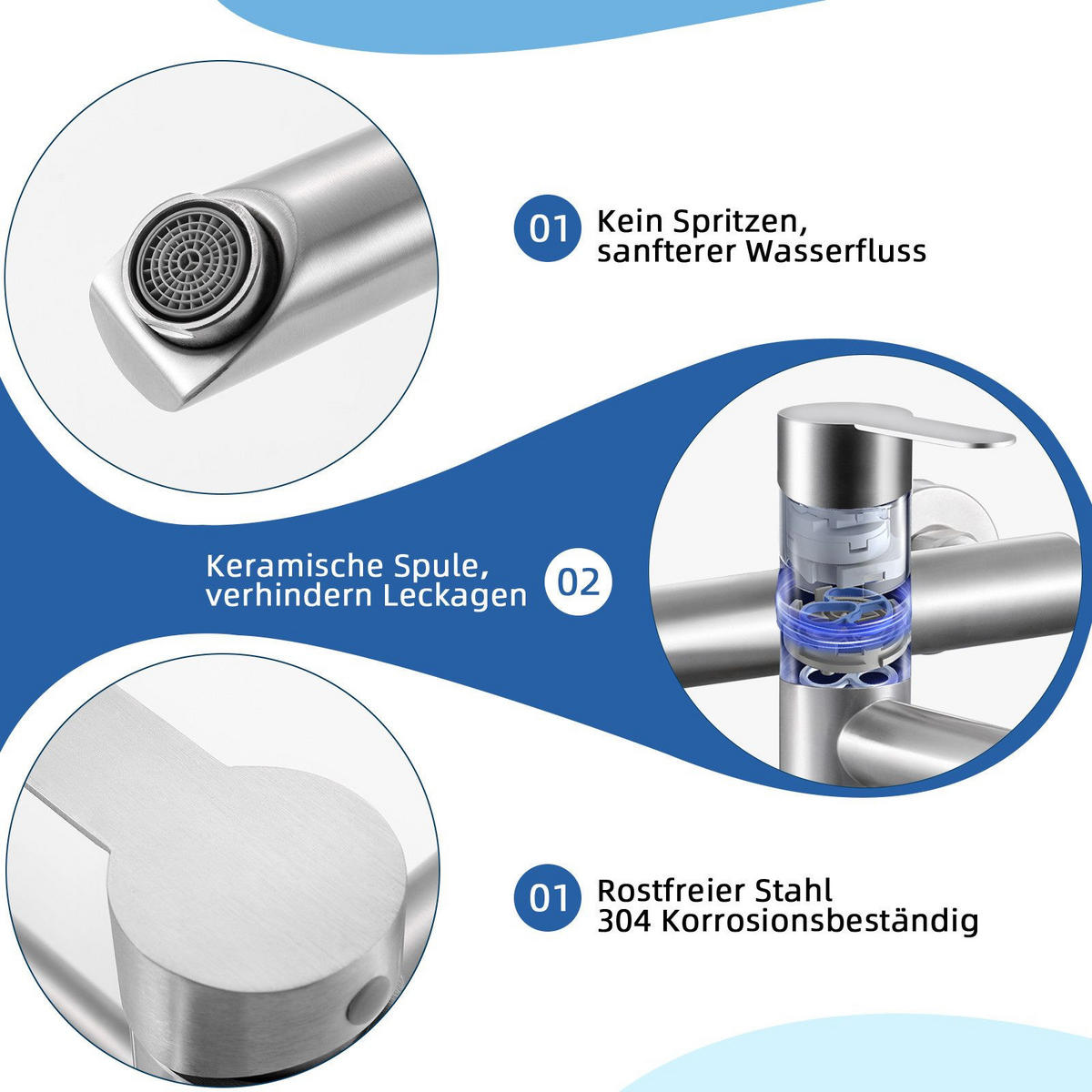 HANDBRAUSE BRAUNSCHWEIG Ⅲ 22/2/13 cm - Silberfarben, Metall (15/13/22cm) - Nettlife