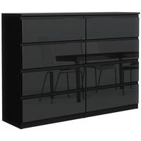 KOMMODE Schwarz, Hochglanz 139/102/39 - Schwarz Hochglanz/Schwarz, Holzwerkstoff (139/102/39cm) - RAUMHIRSCH FURNITURE