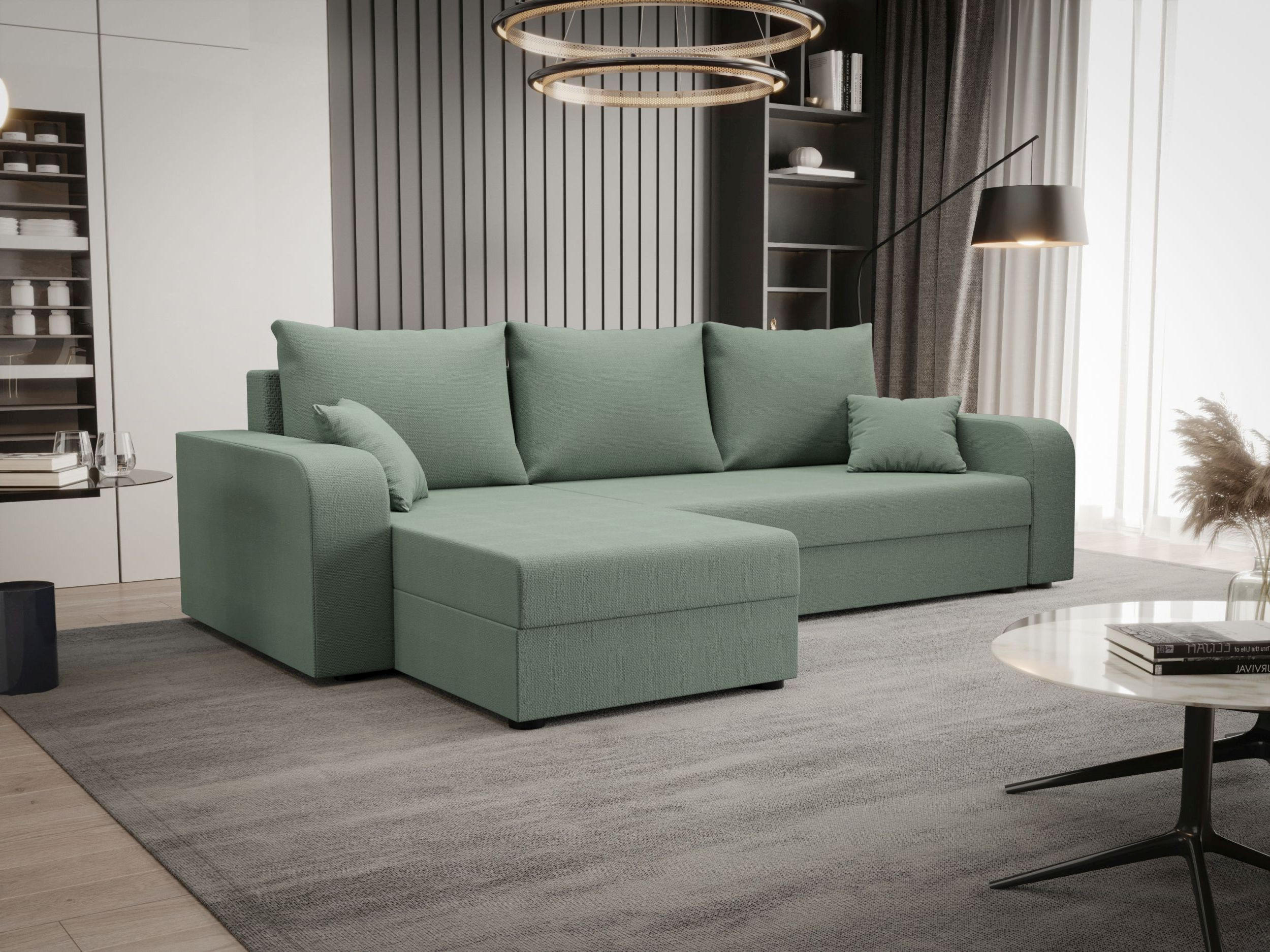 ECKSOFA HEWLET L BIS Cosmic 16 Links mit Schlaffunktion - Hellgrün, Textil (240/140cm) - Bedante