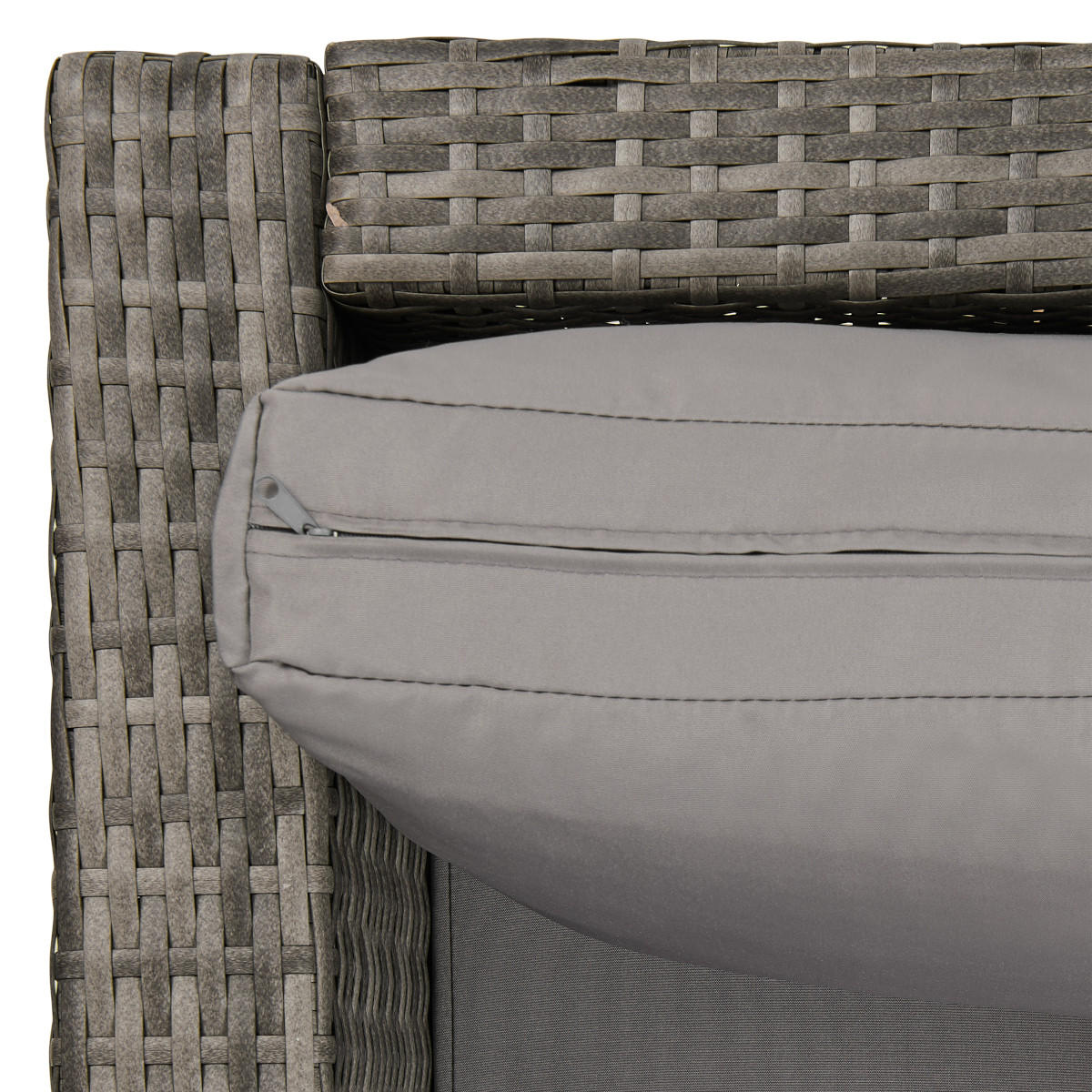 GARTENLOUNGE Queens + Abdeckung Grau - Grau, Kunststoff - SVITA
