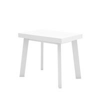 KONSOLENTISCH ausziehbar 58 bis 140cm, für 6 Gäste, weiß, 90/58/73cm - Weiß, Holzwerkstoff (90/140/73cm) - Skraut Home