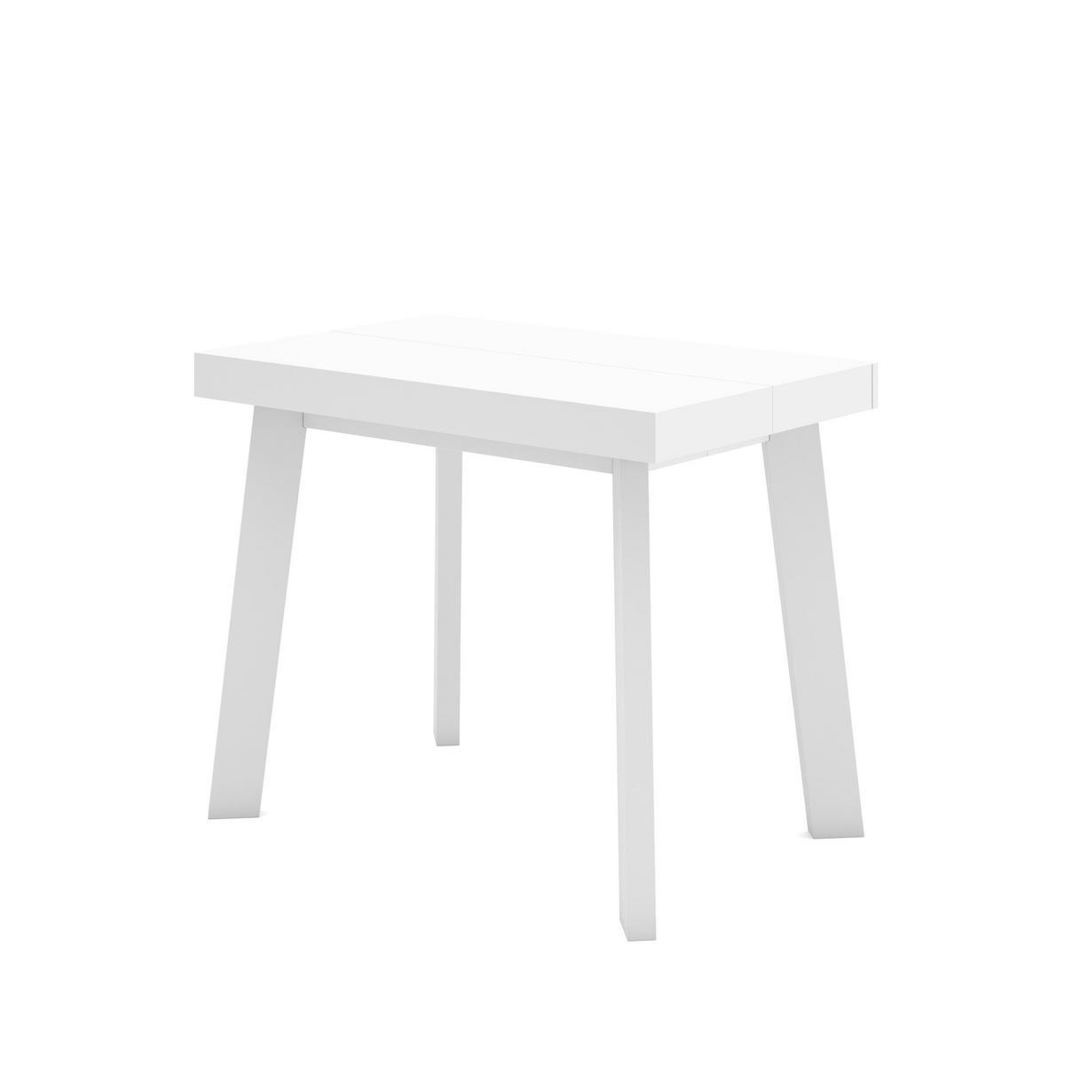 KONSOLENTISCH ausziehbar 58 bis 140cm, für 6 Gäste, weiß, 90/58/73cm - Weiß, Holzwerkstoff (90/140/73cm) - Skraut Home