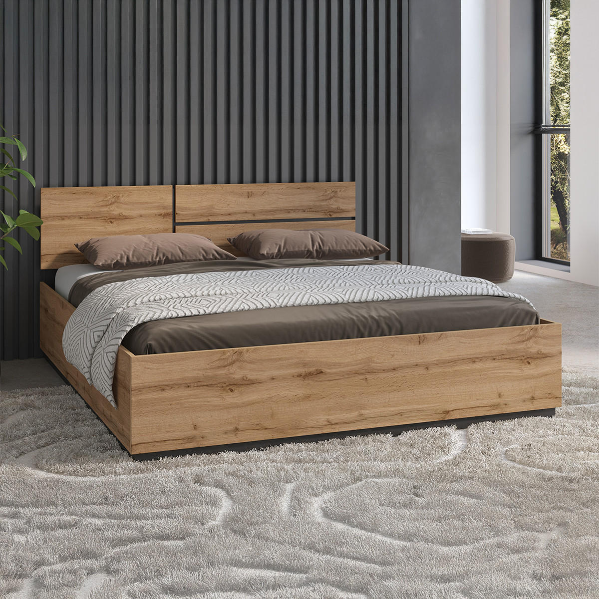 BOXSPRING POSTEL 180/200 Lilia Dřevo - hnědá, kompozitní dřevo (180/200cm) - Petits-meubles