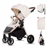 BUGGY Rombo, Klein und Leicht, Teleskopische Führung, Kompakt Faltbar, Wickeltasche, Reisetasche - Schwarz/Weiß, Textil/Metall (58/98cm) - BabyLux