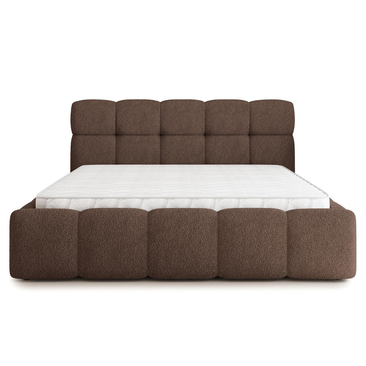 POLSTERBETT FARU Q 180x200 cm mit Bettkästen - Braun - Braun, Holz (180/200cm) - MASSENO
