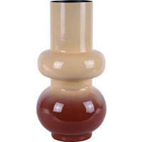 VASE Silhouette bicolor beige/dunkelrot - Braun, Metall (35cm) - FURNARO