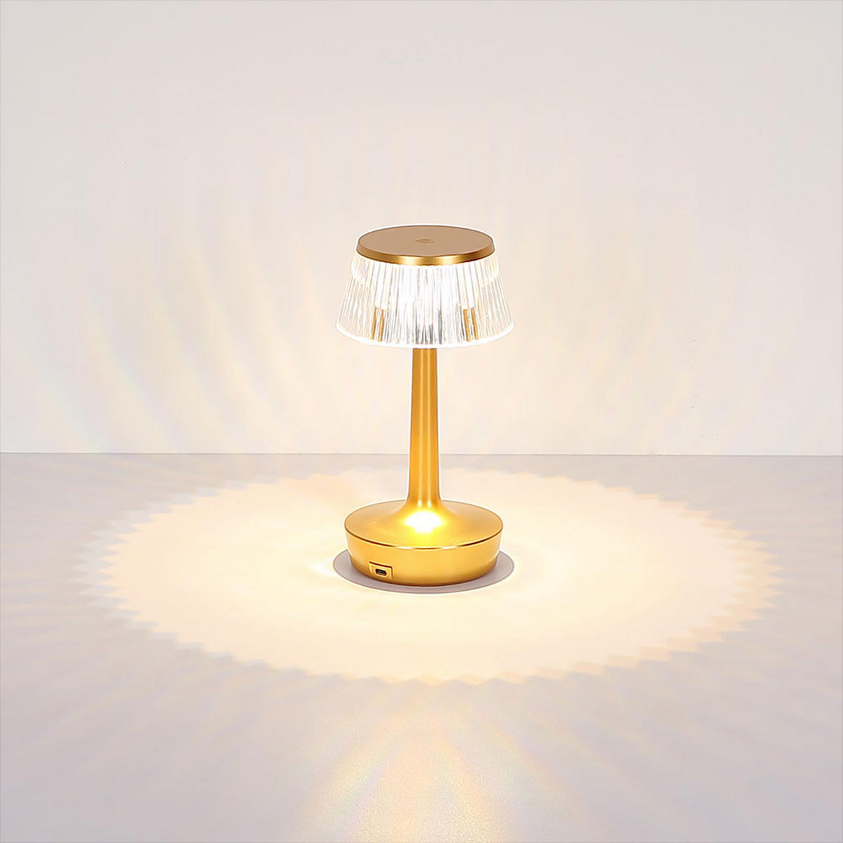 LED TISCHLEUCHTE Messing Kristall-Effekt - Messingfarben, Kunststoff (12/12/23cm) - Globo Lighting