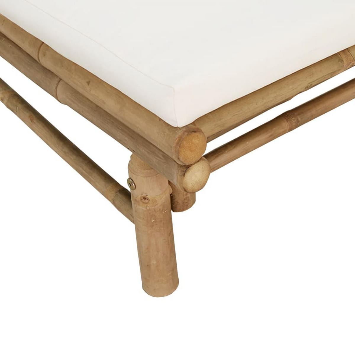 GARTENSTÜHLE 2 Stk. Mit Cremeweissen Kissen Bambus - Creme, Naturmaterialien (86/73.5/60cm) - vidaXL