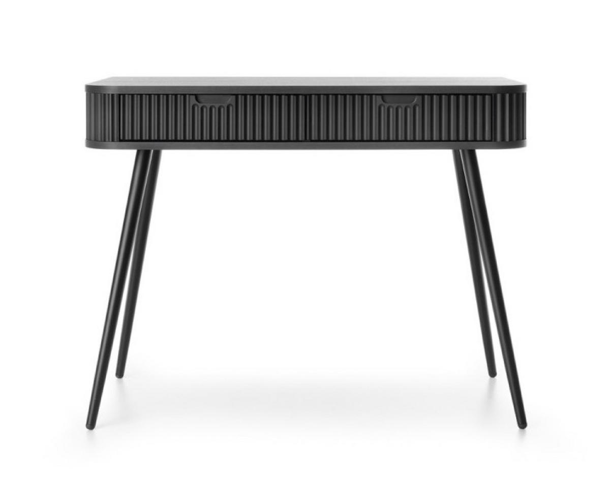 KONSOLENTISCH Schwarz ZOJA Gefräst Mit Metallgestell - Schwarz, Holzwerkstoff (49/49/80cm) - Sepro Meble