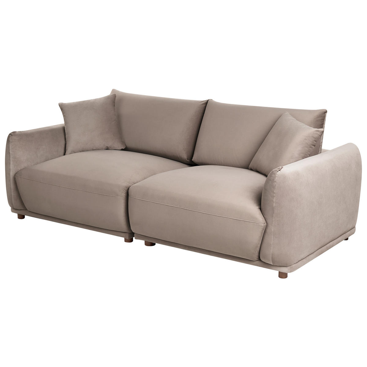 POHOVKA 3-místná Sametová látka Taupe Jubek - šedohnědá, textil (214/81/104cm) - Beliani