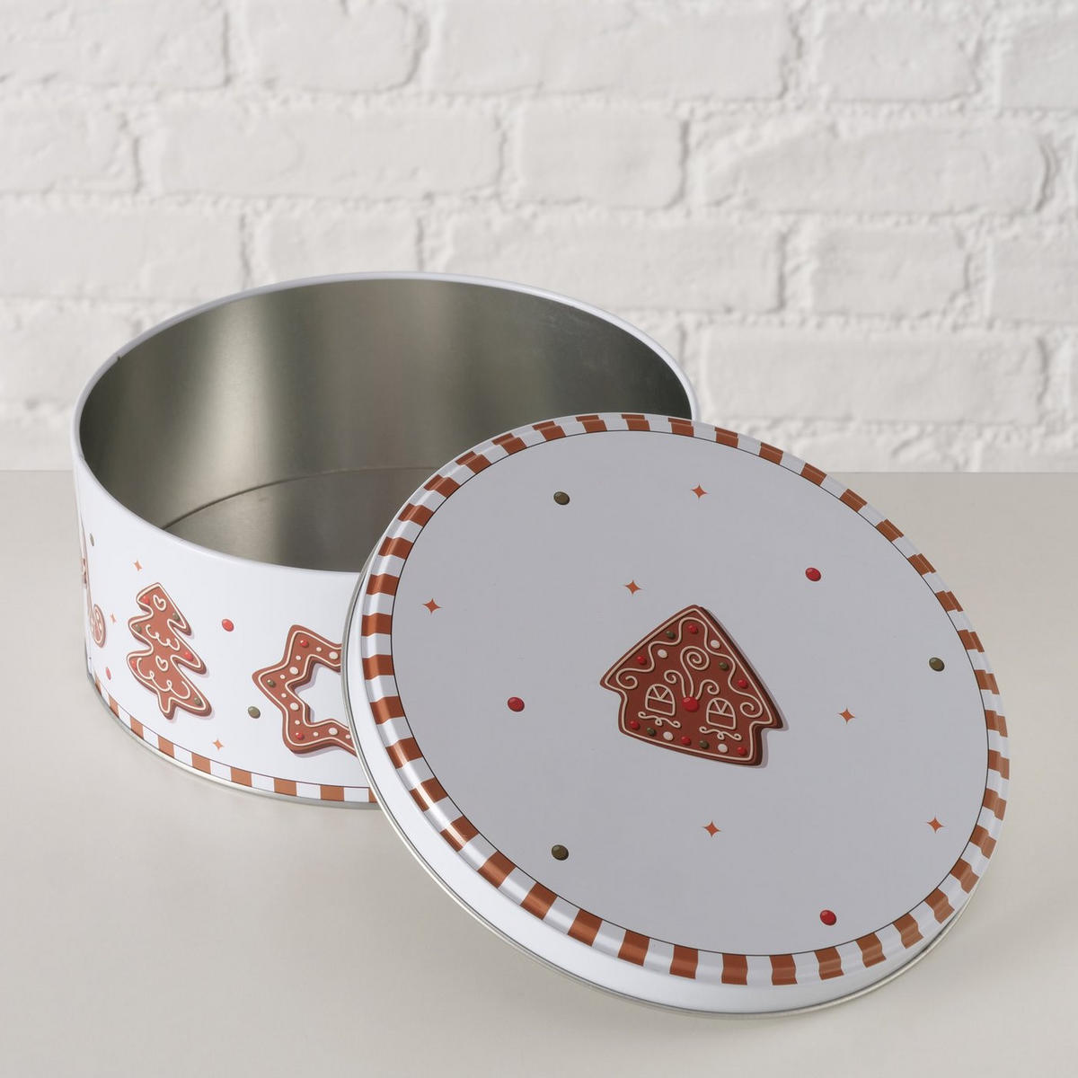 KEKSDOSE handbemalt Ginger - Weiß, Metall (18/8/18cm) - Boltze Home