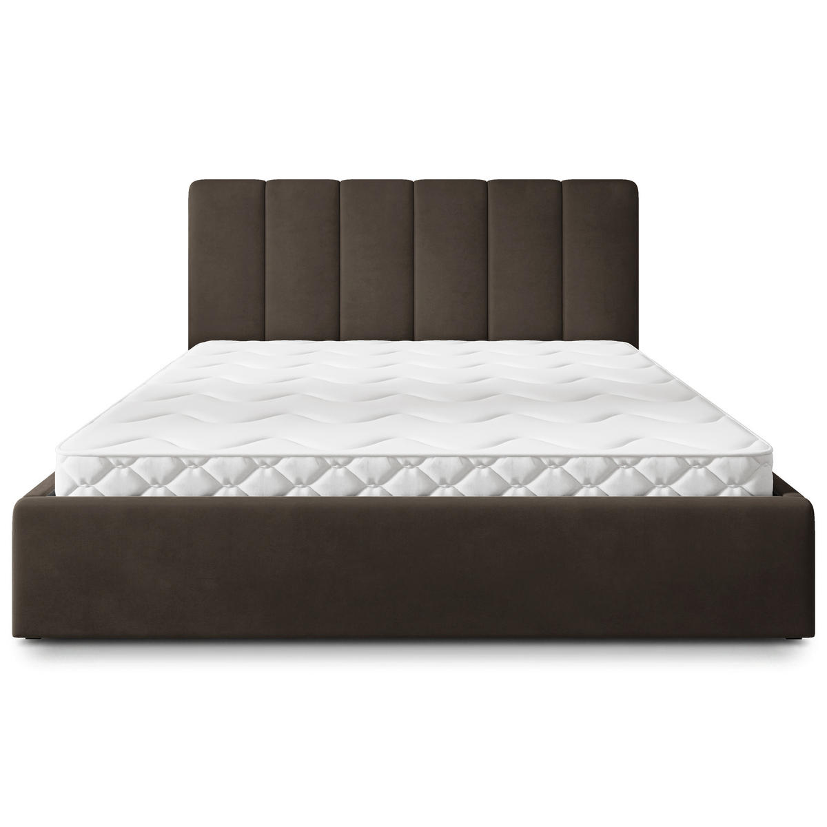 POLSTERBETT NEMIS 180x200 cm mit Bettkästen - Braun - Braun, Holz (180/200cm) - MASSENO