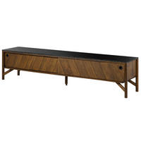 TV-BOARD Mango 220x45x50 braun geölt / dunkler Granit LOS ANGELES #112 - Braun, Holz (220/50/45cm) - Massivmoebel24