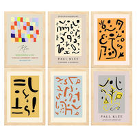 POSTER Set Mit 6 Illustrationen Von Paul Klee A3 Rahmen Aus Hellem Holz - Beige, Papier (29/3cm) - Nacnic