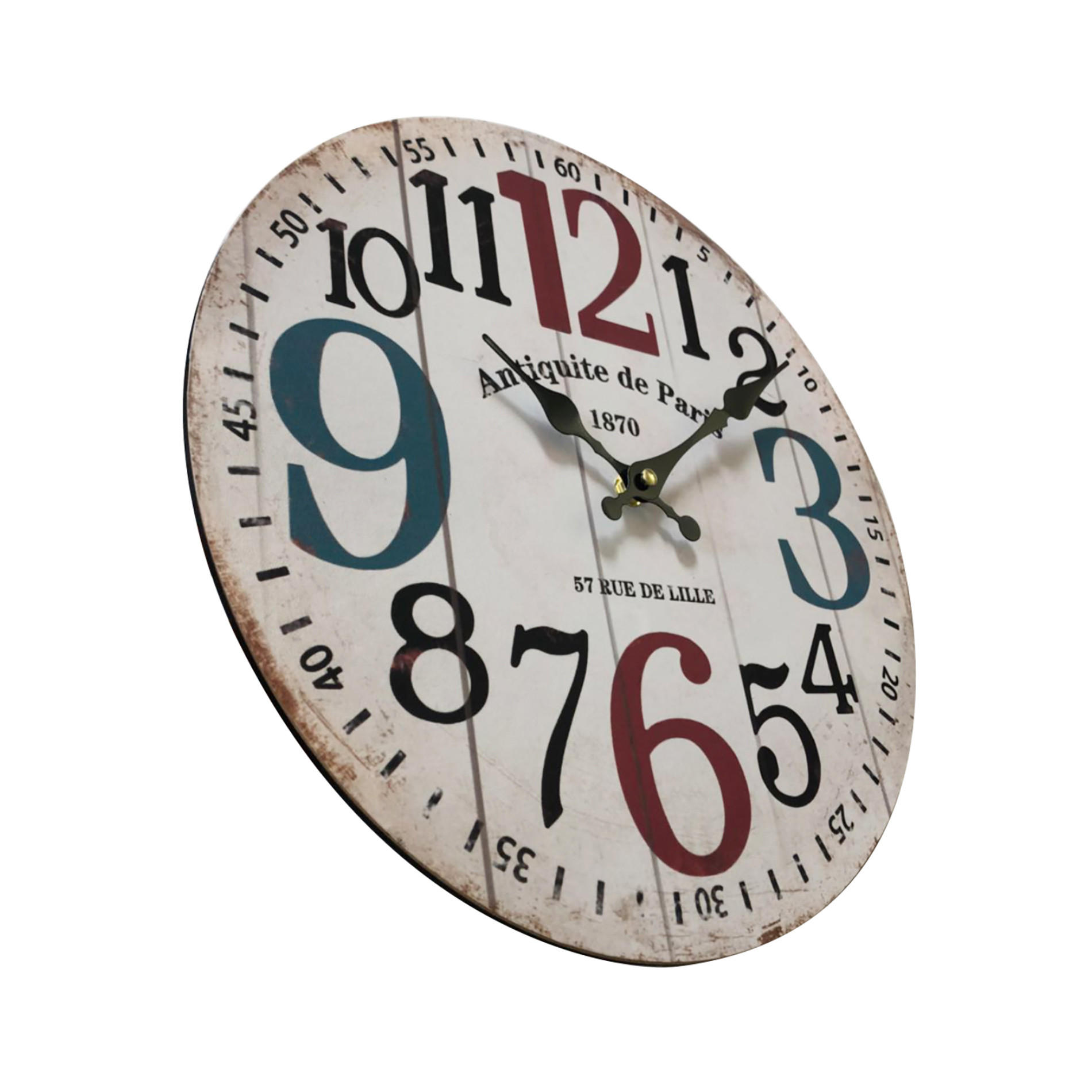 WANDUHR Weiß 4/34/34 cm - Weiß, Holzwerkstoff (4/34/34cm) - Mobili Rebecca