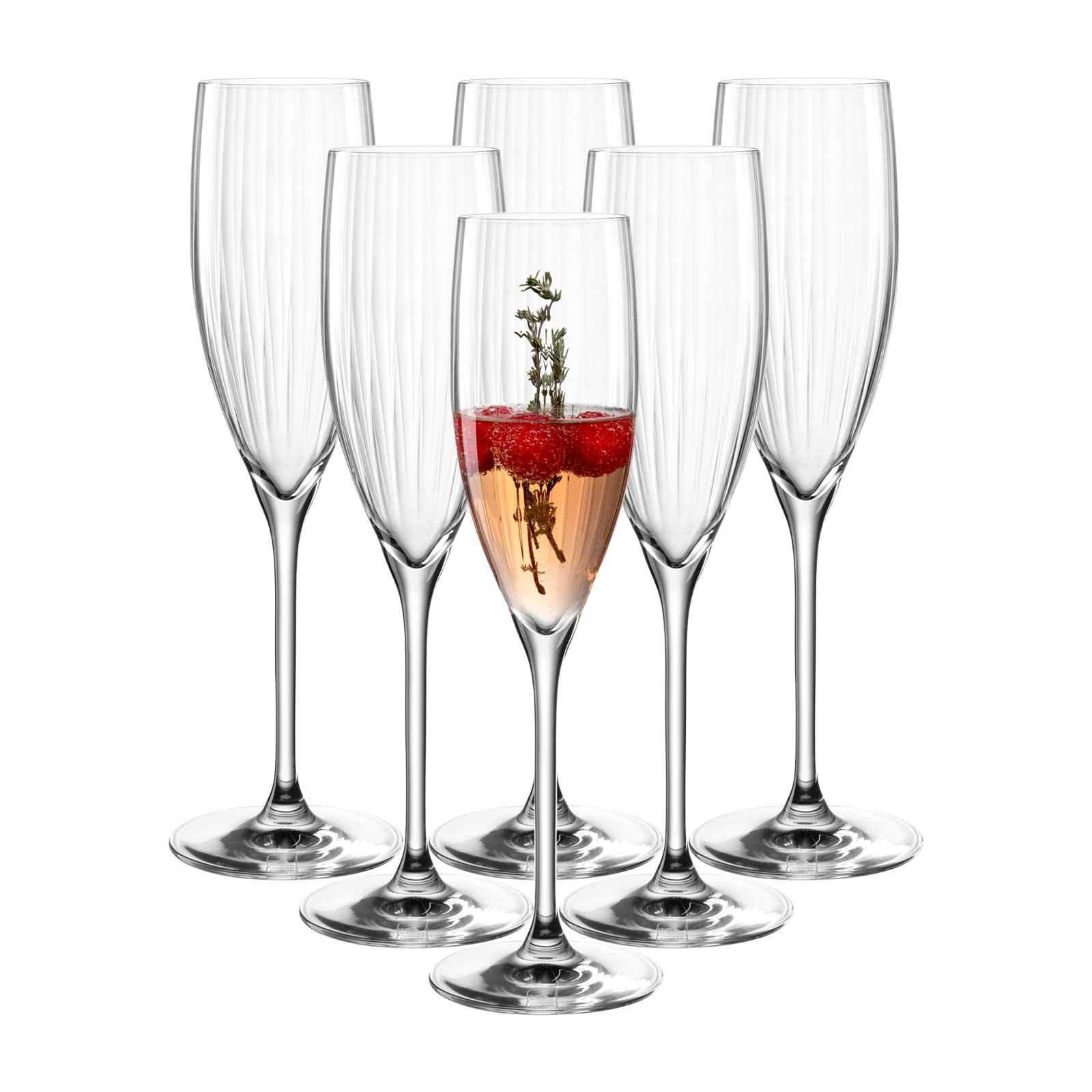 SEKTGLÄSER Poesia transparent 250 ml 6er Set - Transparent, Glas (0.25L) - Leonardo Living