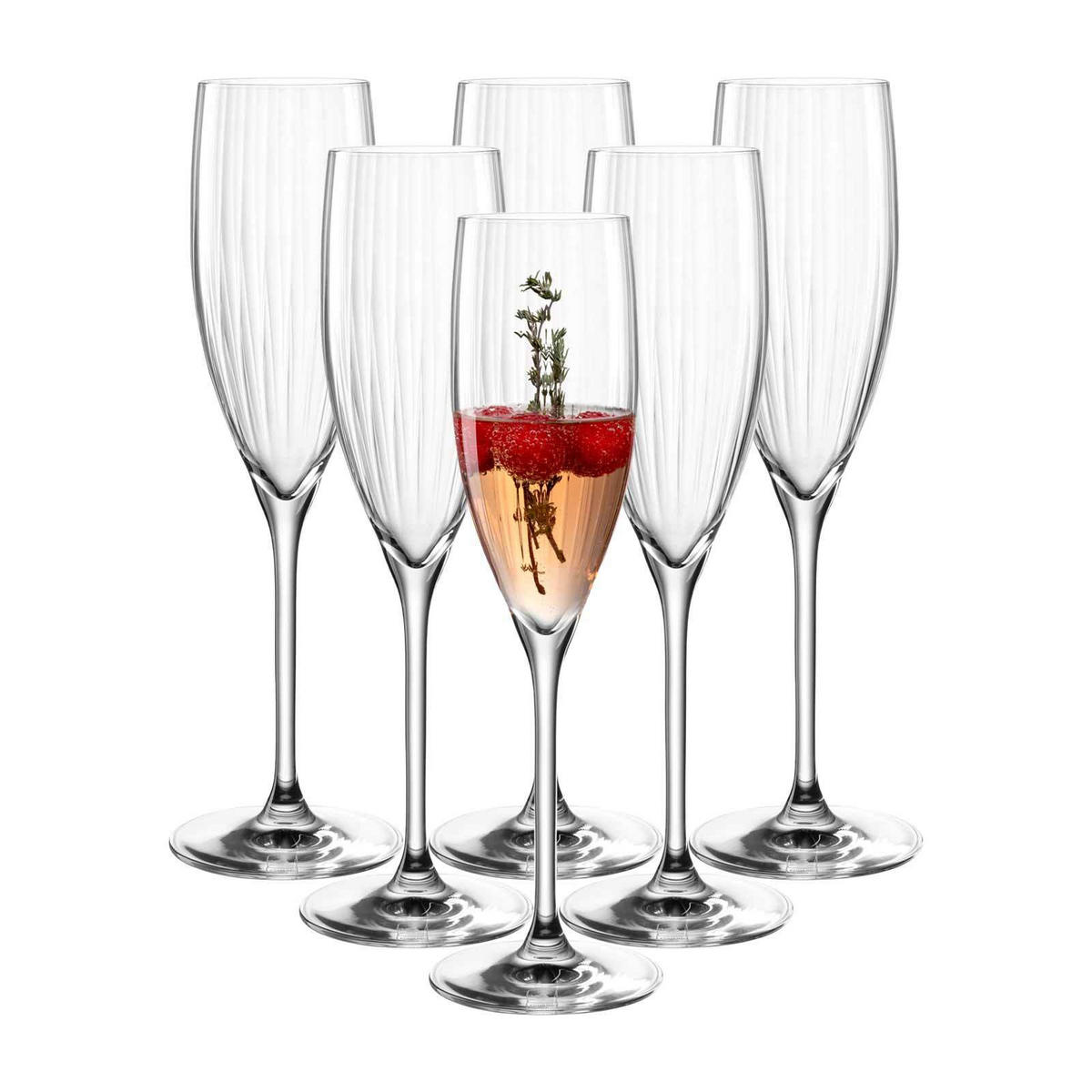 SEKTGLÄSER Poesia transparent 250 ml 6er Set - Transparent, Glas (0.25L) - Leonardo Living