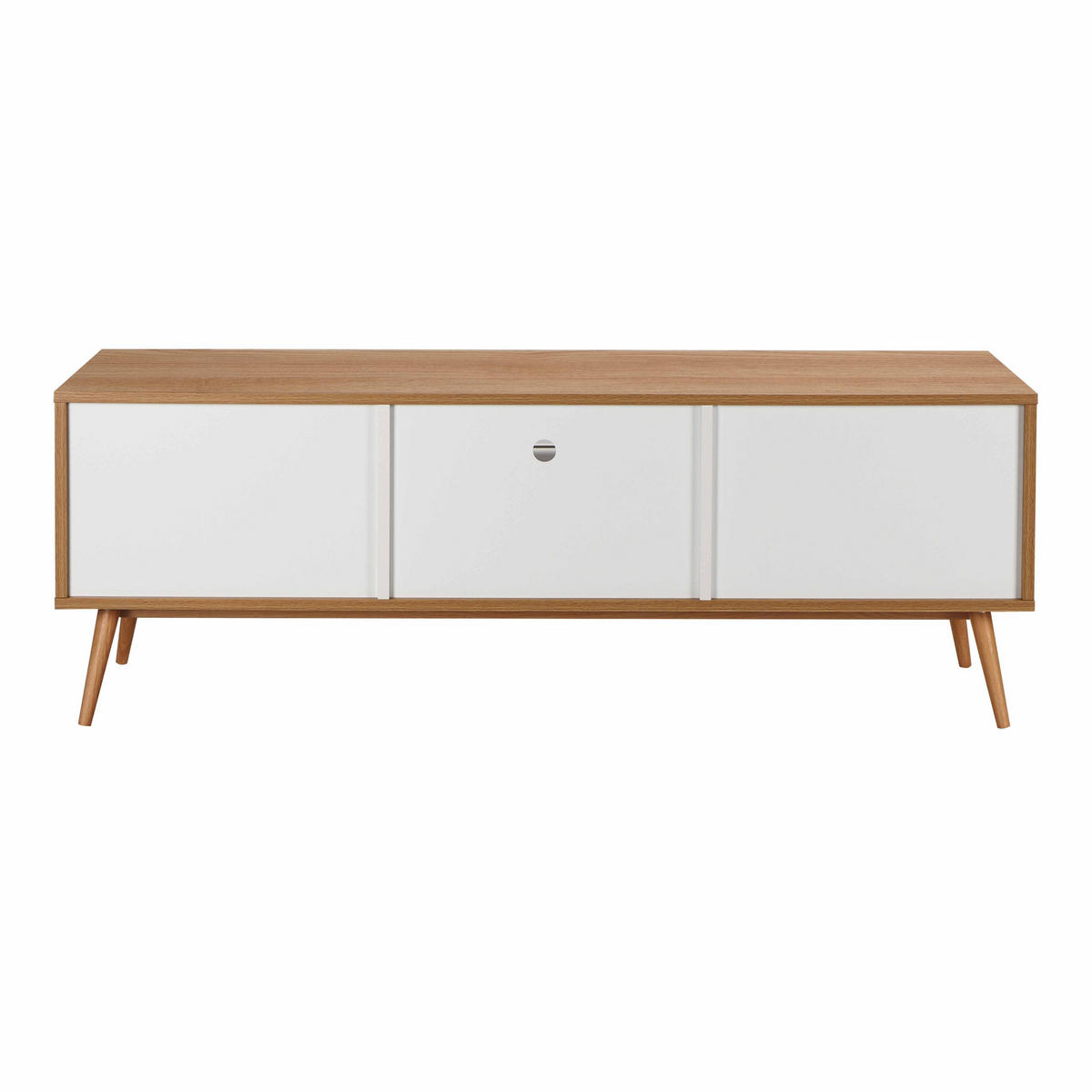 TV-SCHRANK 150 cm, Holz und Weiß - Weiß, Holz (40/55/150cm) - Oviala