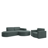 SOFASET Palma Ecksofa Sessel Opera - Smaragdgrün, Holzwerkstoff/Textil (236/78/165cm) - Fun Möbel