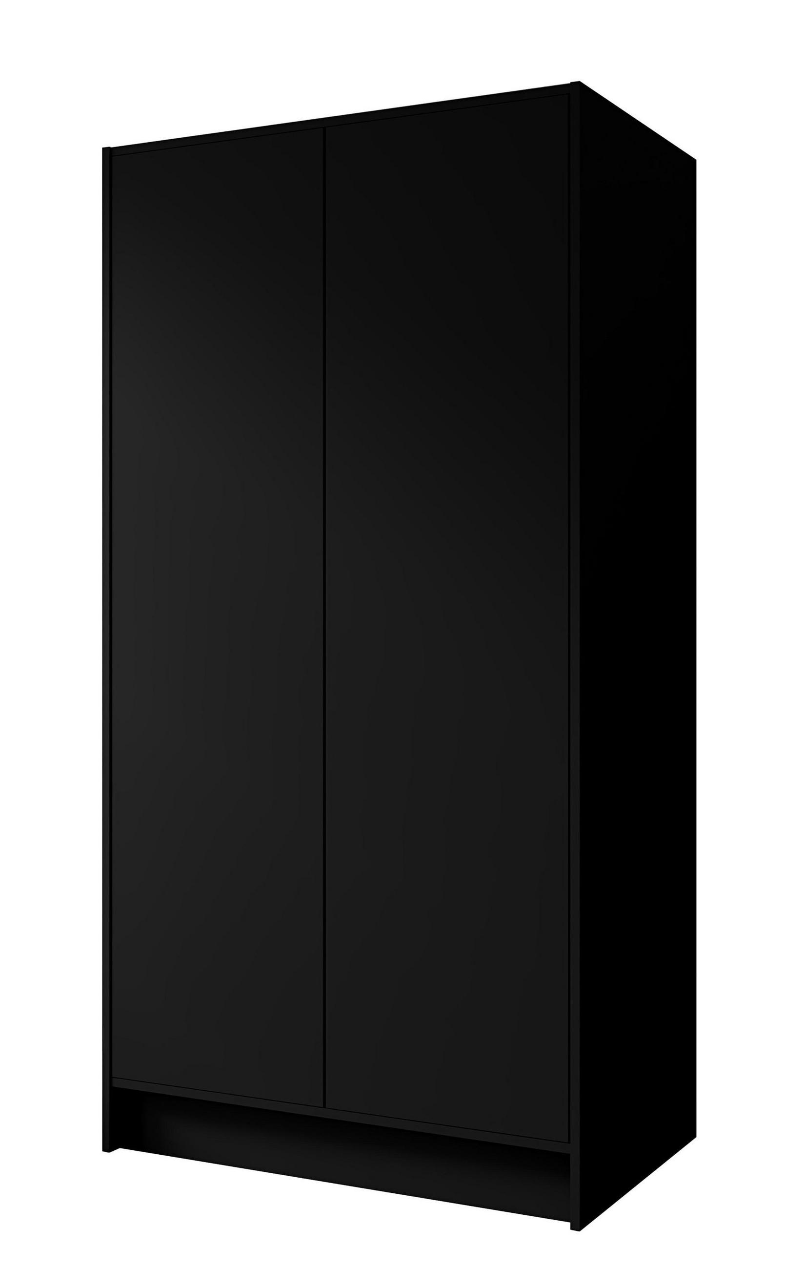 SCHRANK Schwarz 100 ALA Ohne Spiegel Ohne Griffe - Schwarz, Holzwerkstoff (102/200/51cm) - Sepro Meble
