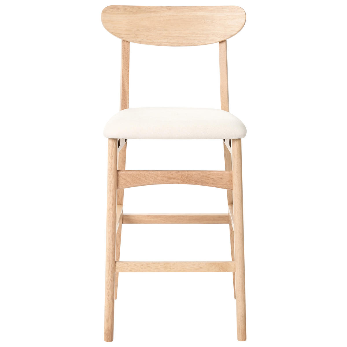 BARSTUHL 2er-Set Holz Hellbraun/Hellbeige Doyle - Beige, Holz (44/93/52cm) - Beliani