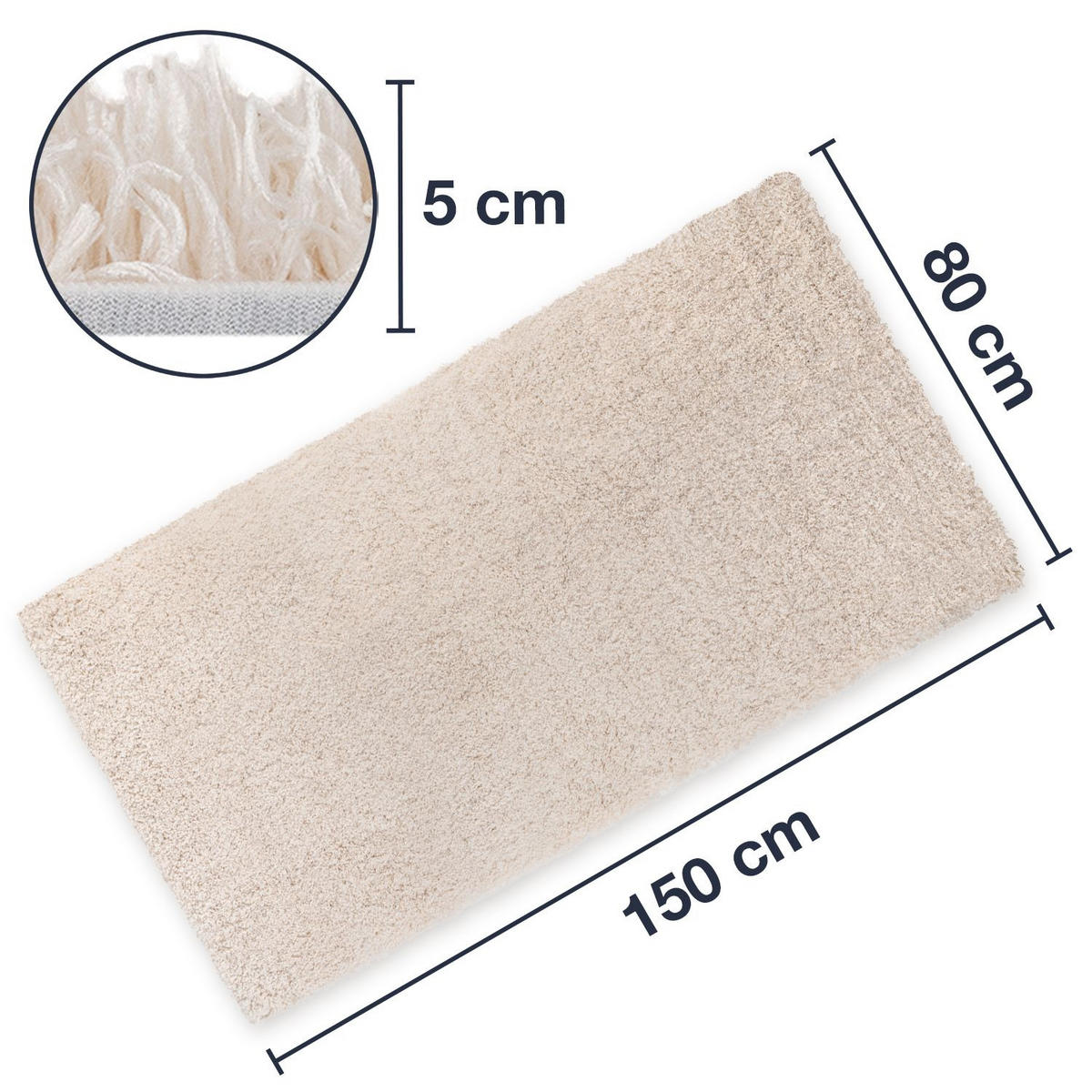 BADTEPPICH VIENNA - Creme, Textil (80/150cm) - WohnDirect