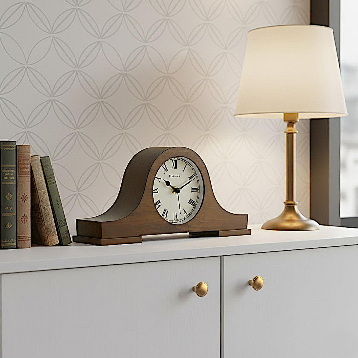 TISCHUHR Holz Vintage GOSLAR Retro Tisch Uhr, walnuss braun - Walnussfarben, Glas/Holz (33/15/5cm) - Holzwerk