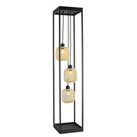 STEHLAMPE ZITA - Schwarz, Stehlampe - Schwarz, Holz/Metall (28/28/141cm) - Home Deluxe