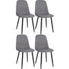 ESSZIMMERSTÜHLE 4er-Set MOVI Grau Stoff Metall 88x44x51 cm - Grau, Metall (44/88/51cm) - DELUKE
