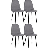 ESSZIMMERSTÜHLE 4er-Set MOVI Grau Stoff Metall 88x44x51 cm - Grau, Metall (44/88/51cm) - DELUKE