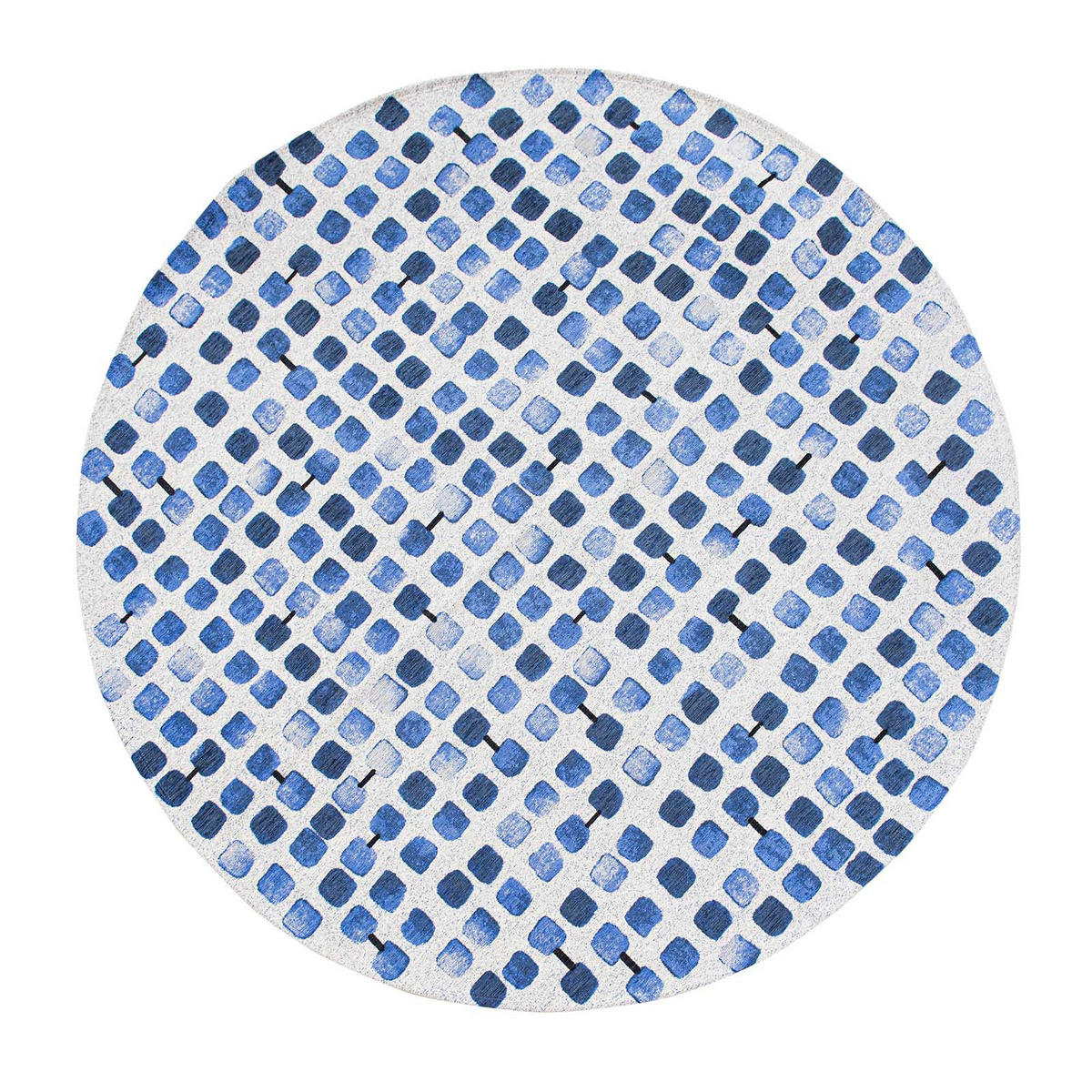 TEPPICH Flachgewebe SHADY STONES Blau 140 x 200 cm - Blau, Textil (140/200cm) - Novatrend