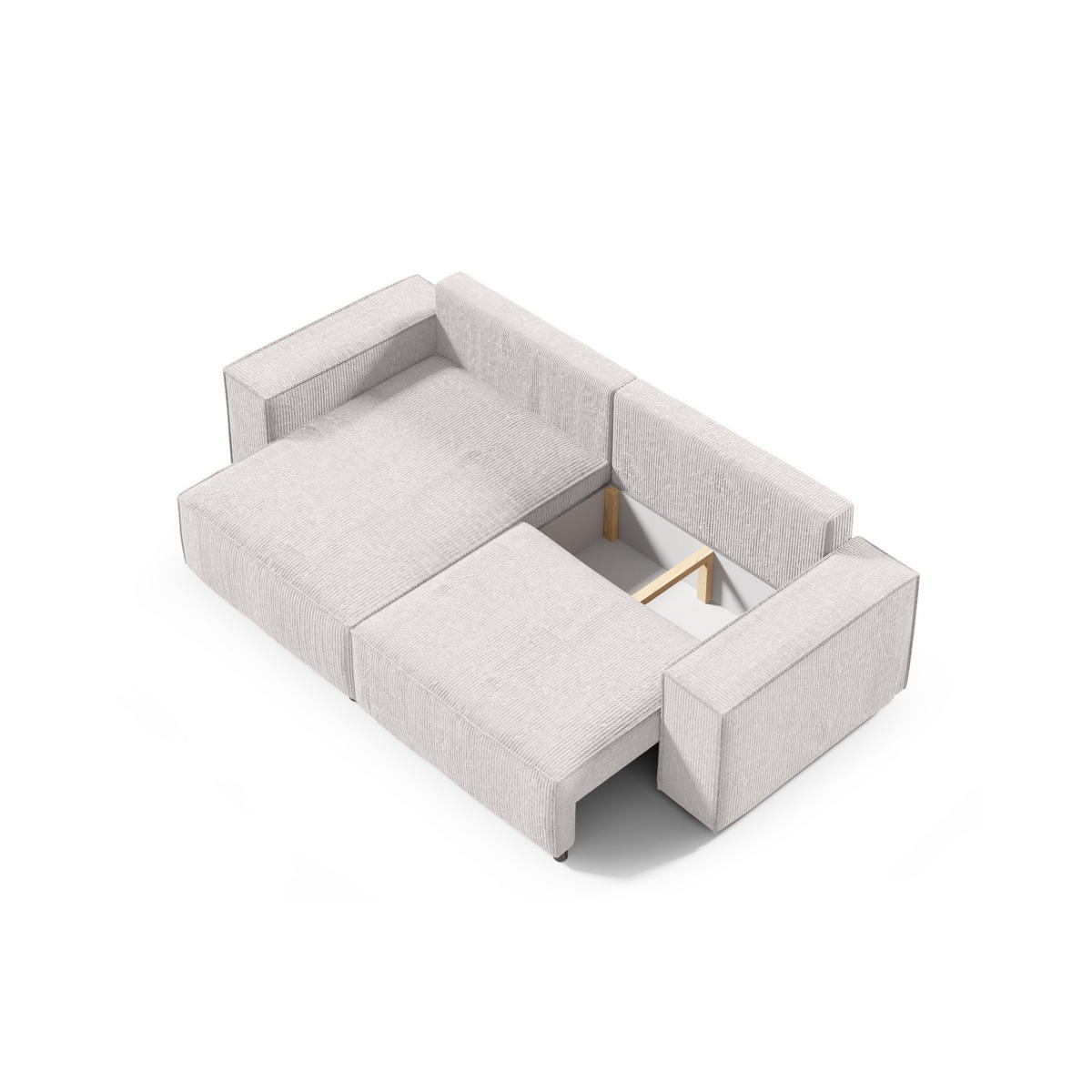 ECKSOFA Schlaffunktion Sekwana mini Creme - Creme, Textil (148/257cm) - Fedve