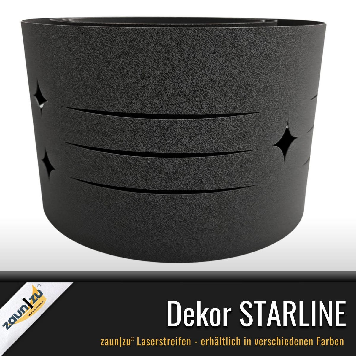 SICHTSCHUTZSTREIFEN Dekor Starline mit Lasermuster für Doppelstabzaun Gelb 2,55m - Gelb, Kunststoff (255/19cm) - ZAUN|ZU