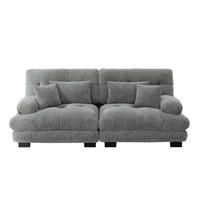 SOFA 2-Sitzer 220/77/81 cm Grau - Grau, Textil (77/81/220cm)