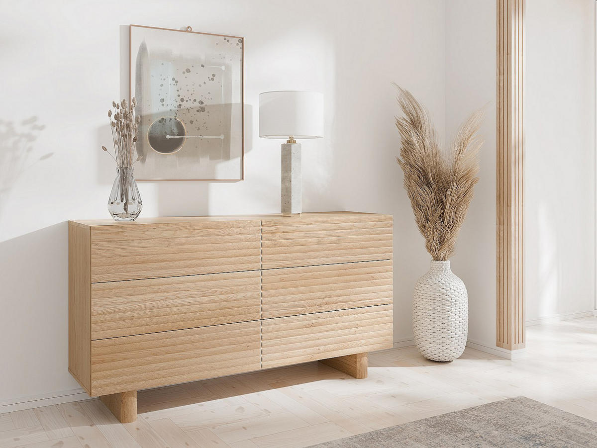 KOMMODE - 150 cm x 41.8 cm - holz - naturfarben hell Ludima - Naturfarben, Holz (1/81/41cm) - Vente-Unique