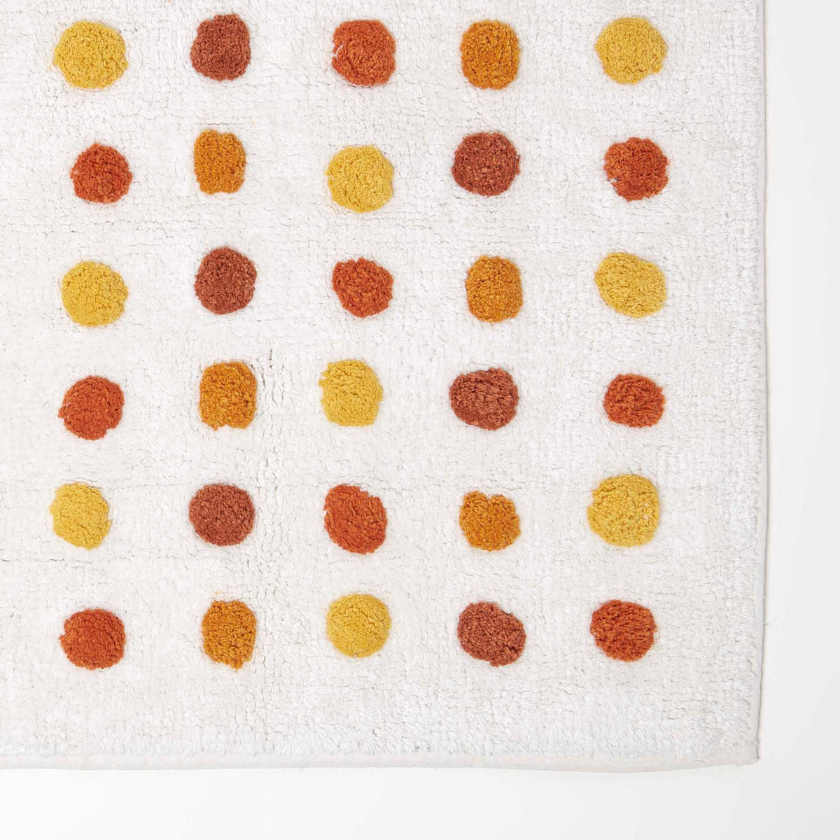 BADEMATTE Punkte 50/80 cm, Baumwolle - Dunkelgelb, Textil (50/80cm) - Homescapes