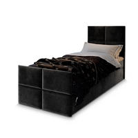 POSTEL BOXSPRING ARIEL 100x200 cm, s matrací a úložným prostorem, černá - černá, kompozitní dřevo/textil (100/200cm) - MASSENO