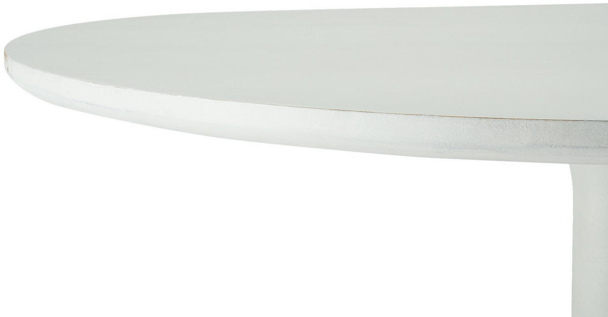 BEISTELLTISCH Signe rund 70x70x77cm Holz Antik-Weiß Kleiner - Weiß, Holz (70/70/77cm) - DELUKE