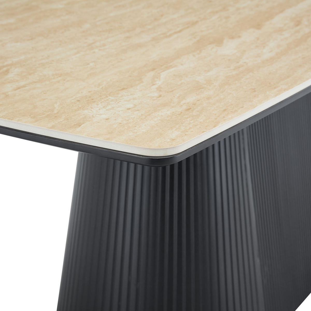 ESSTISCH GRANO beige/schwarz - Beige/Schwarz, Holzwerkstoff (90/180/75cm) - IDIMEX