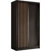 SCHWEBETÜRENSCHRANK Helios 120/216/61 schwarz+eiche Artisan mit Schubladen - Schwarz/Eiche Artisan, Holzwerkstoff (120/216/61cm) - Beautysofa