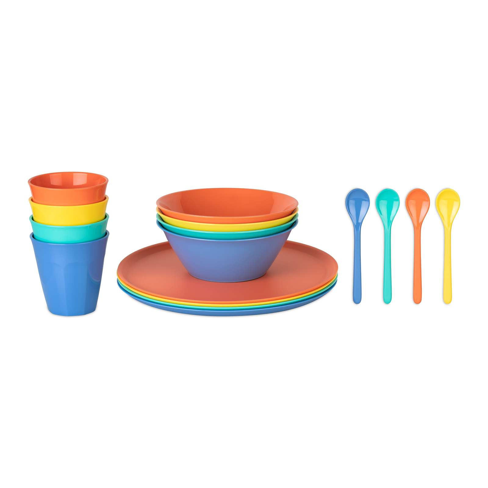 CAMPING-GESCHIRRSET Nora Lollipop 16-teilig - Multicolor, Kunststoff (1/1/1cm)