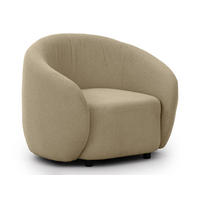 SESSEL Roundi Beige Bouclé - Beige/Schwarz, Holz/Kunststoff (90/76/80cm) - S-Style Möbel