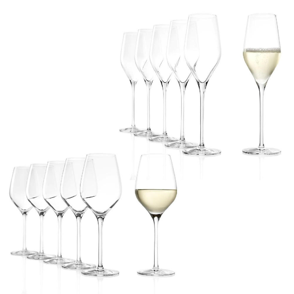 WEISSWEINKELCH Exquisit Royal Champagnerkelche/e Set 12 tlg - Transparent, Glas (0.42L) - Stölzle