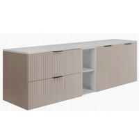 WASCHBECKUNTERSCHRANK FLOW mit Regal + Platte Eiche Craft 140/57/46 cm - Eichefarben, Holzwerkstoff (140/57/46cm) - Rodan