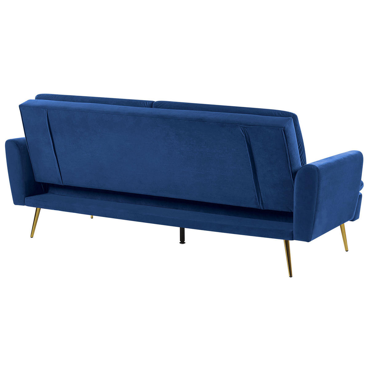 3-SITZER-SCHLAFSOFA Samtstoff Marineblau Vettre - Hellblau, Textil (210/88/84cm) - Beliani