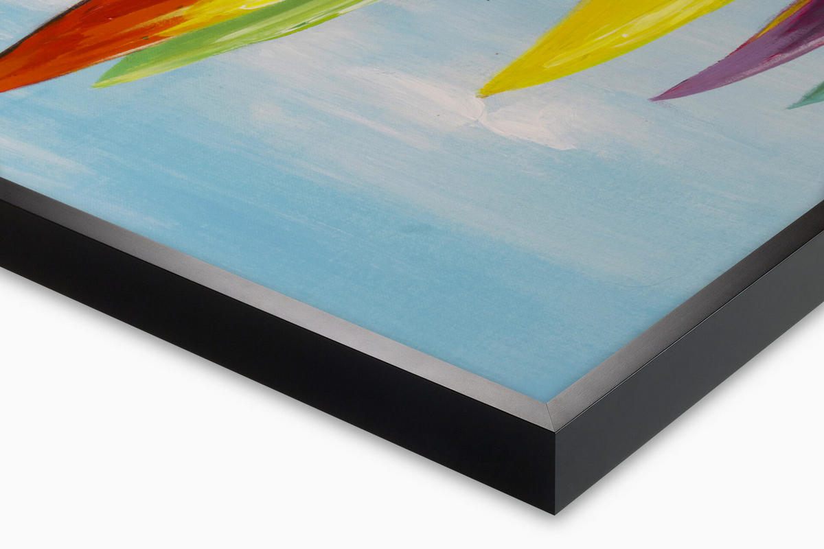 OLEJOMAĽBA 120/60 cm, More a pláž - modrá, drevo/textil (120/60cm) - KUNSTLOFT