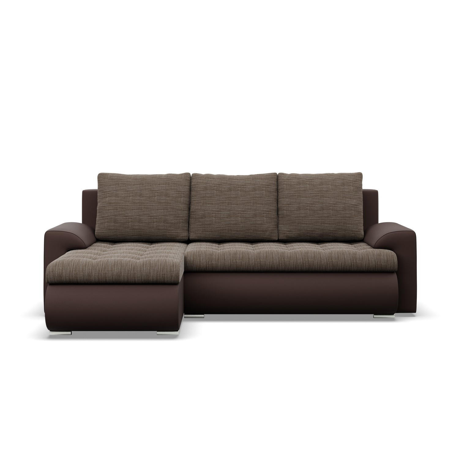 ECKSOFA LINKS MIT SCHLAFFUNKTION FORESTA, Braun + Braun - Braun, Textil (230/159cm) - Mebligo