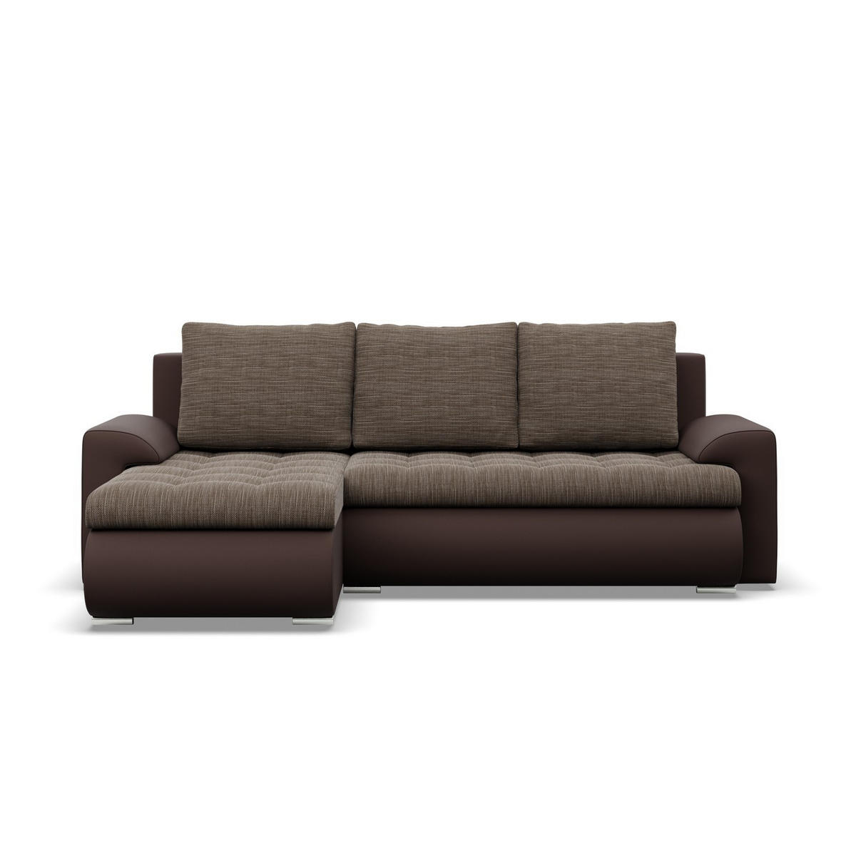 ECKSOFA LINKS MIT SCHLAFFUNKTION FORESTA, Braun + Braun - Braun, Textil (230/159cm) - Mebligo